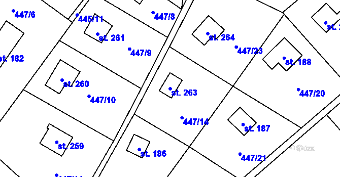 Parcela st. 263 v KÚ Čím, Katastrální mapa