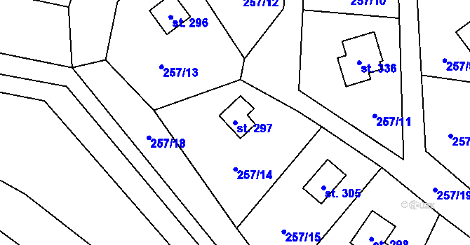 Parcela st. 297 v KÚ Čím, Katastrální mapa