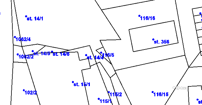 Parcela st. 116/5 v KÚ Čím, Katastrální mapa