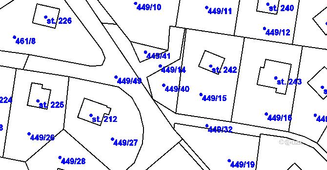 Parcela st. 449/40 v KÚ Čím, Katastrální mapa