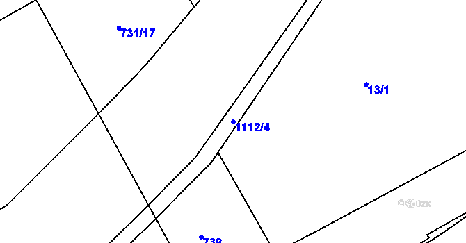 Parcela st. 1112/4 v KÚ Čím, Katastrální mapa