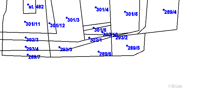 Parcela st. 289/6 v KÚ Čím, Katastrální mapa