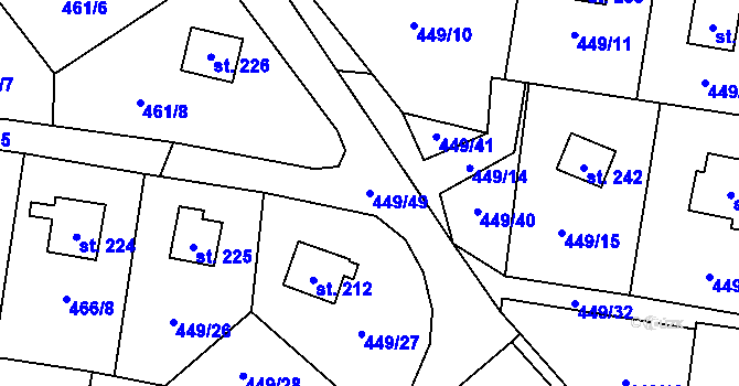 Parcela st. 449/49 v KÚ Čím, Katastrální mapa
