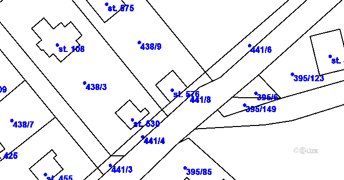 Parcela st. 576 v KÚ Čím, Katastrální mapa