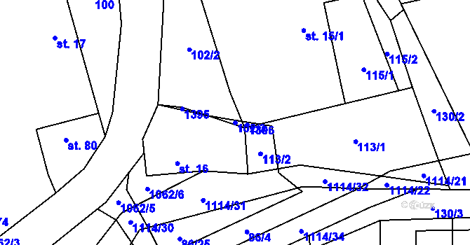 Parcela st. 102/3 v KÚ Čím, Katastrální mapa