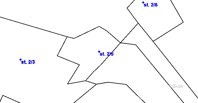 Parcela st. 2/5 v KÚ Čimelice, Katastrální mapa