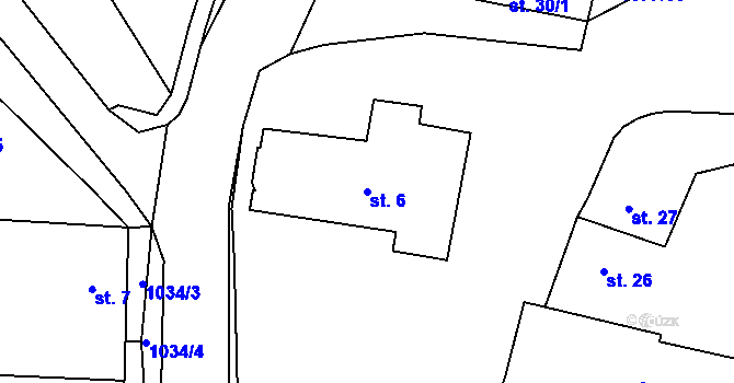 Parcela st. 6 v KÚ Čimelice, Katastrální mapa