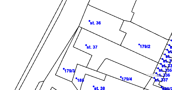 Parcela st. 37 v KÚ Čimelice, Katastrální mapa