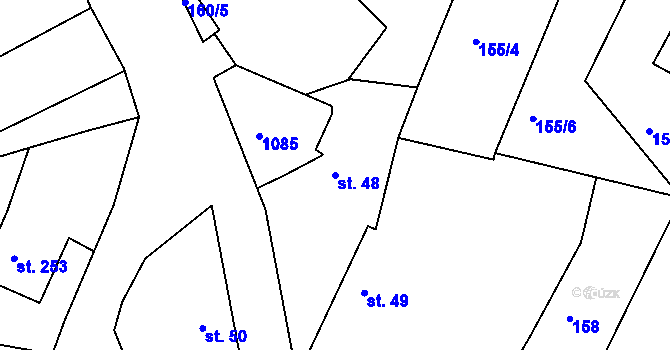 Parcela st. 48 v KÚ Čimelice, Katastrální mapa