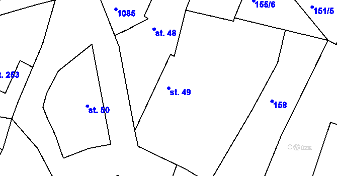 Parcela st. 49 v KÚ Čimelice, Katastrální mapa