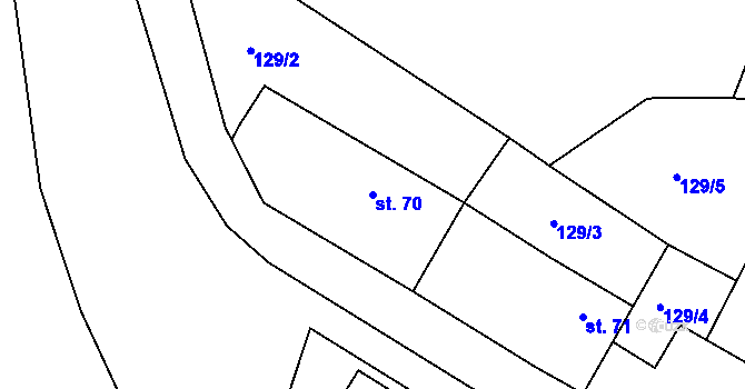 Parcela st. 70 v KÚ Čimelice, Katastrální mapa