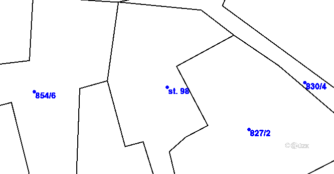 Parcela st. 98 v KÚ Čimelice, Katastrální mapa