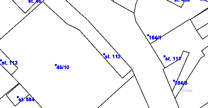 Parcela st. 112 v KÚ Čimelice, Katastrální mapa