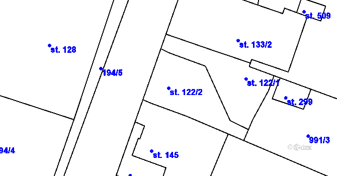 Parcela st. 122/2 v KÚ Čimelice, Katastrální mapa