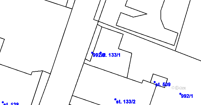 Parcela st. 133/1 v KÚ Čimelice, Katastrální mapa