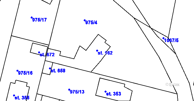 Parcela st. 162 v KÚ Čimelice, Katastrální mapa