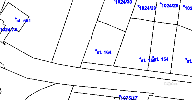 Parcela st. 164 v KÚ Čimelice, Katastrální mapa