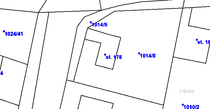 Parcela st. 178 v KÚ Čimelice, Katastrální mapa