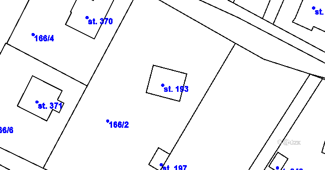 Parcela st. 193 v KÚ Čimelice, Katastrální mapa