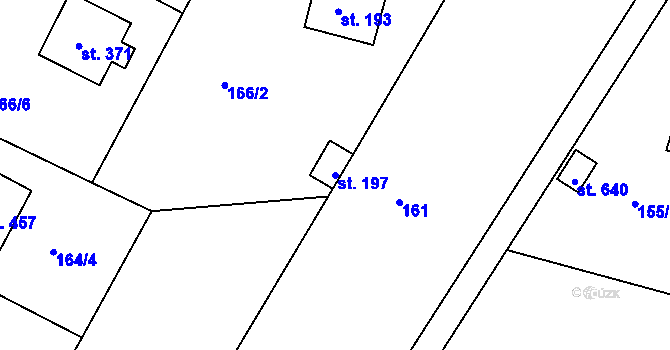 Parcela st. 197 v KÚ Čimelice, Katastrální mapa