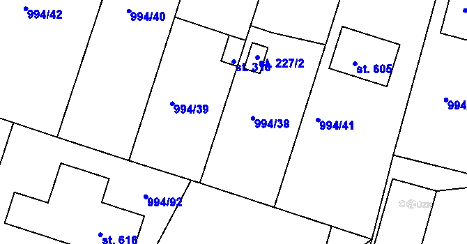 Parcela st. 227/3 v KÚ Čimelice, Katastrální mapa