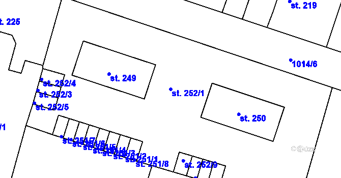 Parcela st. 252/1 v KÚ Čimelice, Katastrální mapa
