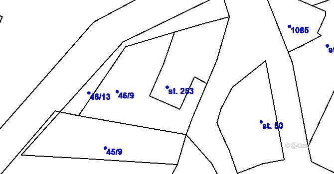 Parcela st. 253 v KÚ Čimelice, Katastrální mapa