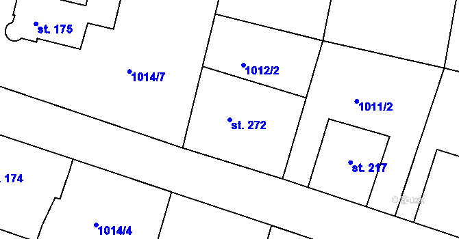 Parcela st. 272 v KÚ Čimelice, Katastrální mapa