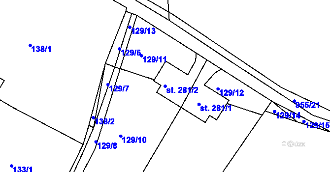 Parcela st. 281/2 v KÚ Čimelice, Katastrální mapa