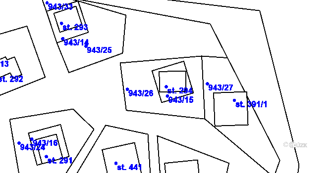 Parcela st. 294 v KÚ Čimelice, Katastrální mapa
