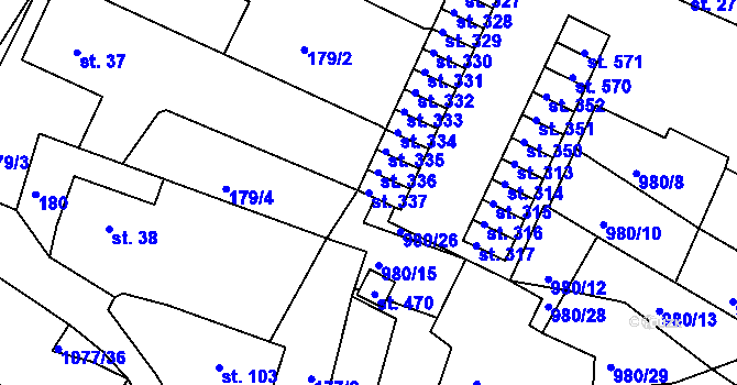 Parcela st. 337 v KÚ Čimelice, Katastrální mapa