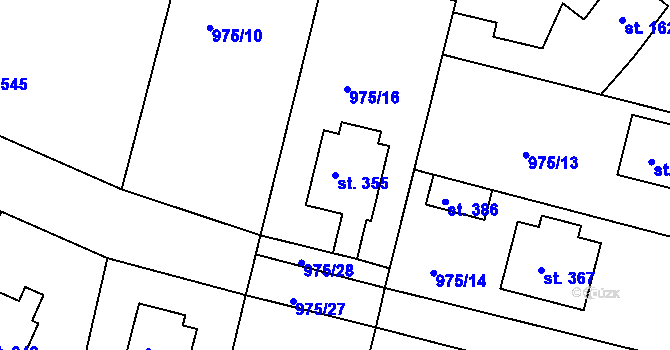 Parcela st. 355 v KÚ Čimelice, Katastrální mapa