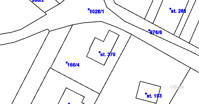 Parcela st. 370 v KÚ Čimelice, Katastrální mapa