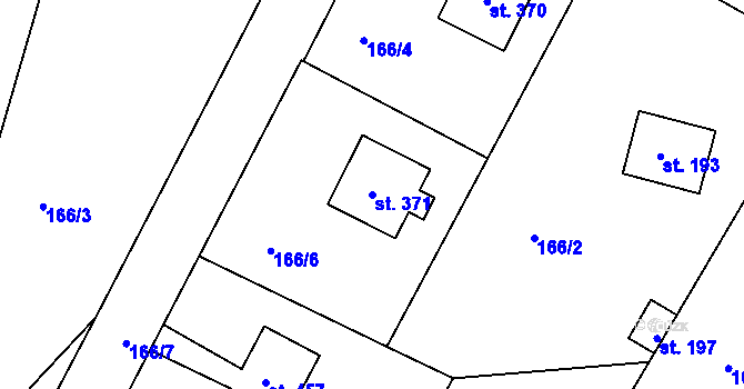 Parcela st. 371 v KÚ Čimelice, Katastrální mapa