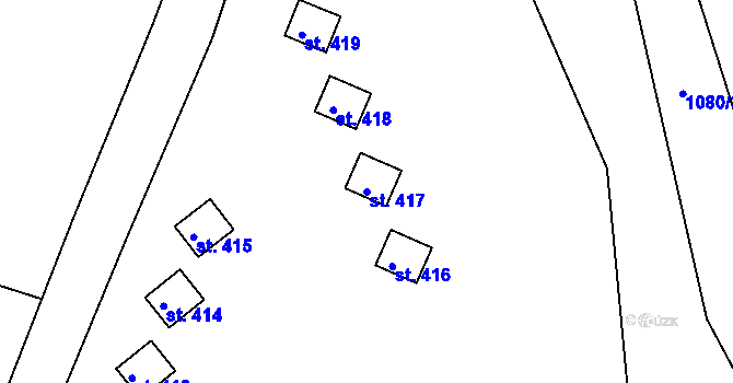 Parcela st. 417 v KÚ Čimelice, Katastrální mapa