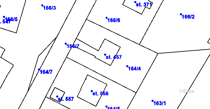 Parcela st. 457 v KÚ Čimelice, Katastrální mapa