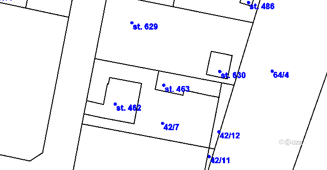 Parcela st. 463 v KÚ Čimelice, Katastrální mapa
