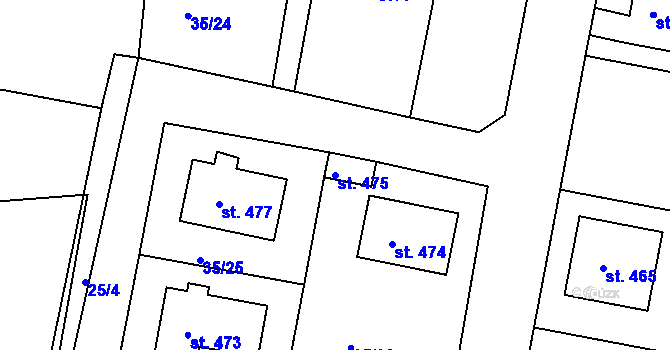 Parcela st. 475 v KÚ Čimelice, Katastrální mapa