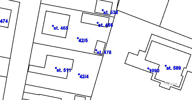 Parcela st. 478 v KÚ Čimelice, Katastrální mapa