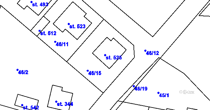 Parcela st. 525 v KÚ Čimelice, Katastrální mapa