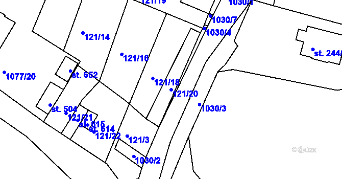 Parcela st. 121/20 v KÚ Čimelice, Katastrální mapa