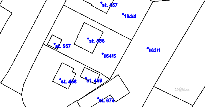 Parcela st. 164/5 v KÚ Čimelice, Katastrální mapa