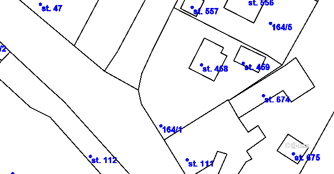 Parcela st. 164/6 v KÚ Čimelice, Katastrální mapa