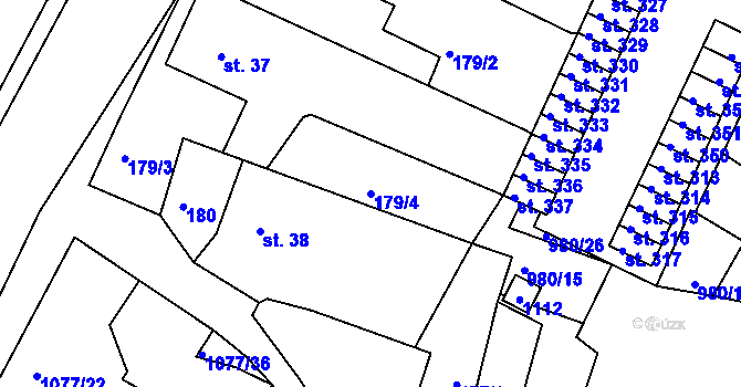 Parcela st. 179/4 v KÚ Čimelice, Katastrální mapa