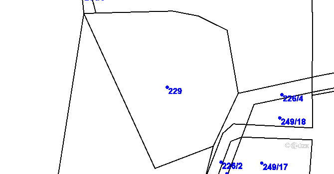 Parcela st. 229 v KÚ Čimelice, Katastrální mapa