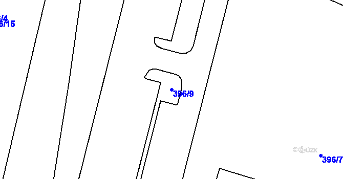 Parcela st. 396/9 v KÚ Čimelice, Katastrální mapa