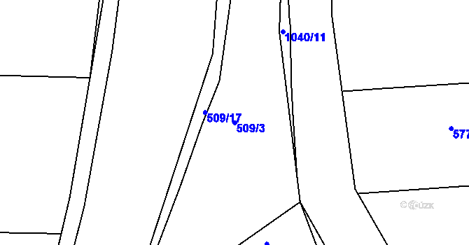 Parcela st. 509/3 v KÚ Čimelice, Katastrální mapa