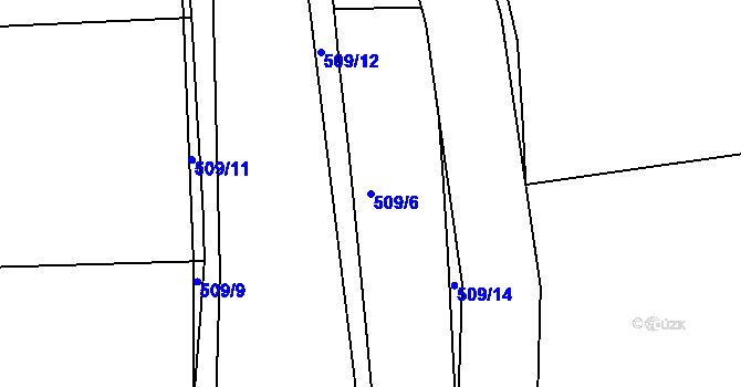 Parcela st. 509/6 v KÚ Čimelice, Katastrální mapa