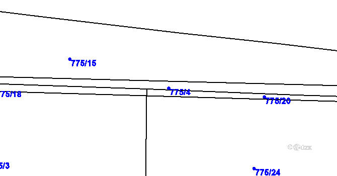 Parcela st. 775/4 v KÚ Čimelice, Katastrální mapa