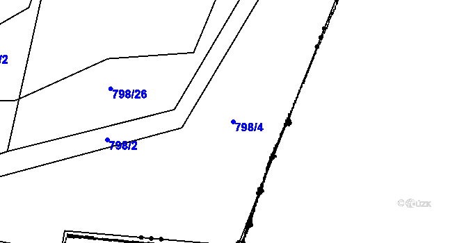 Parcela st. 798/4 v KÚ Čimelice, Katastrální mapa